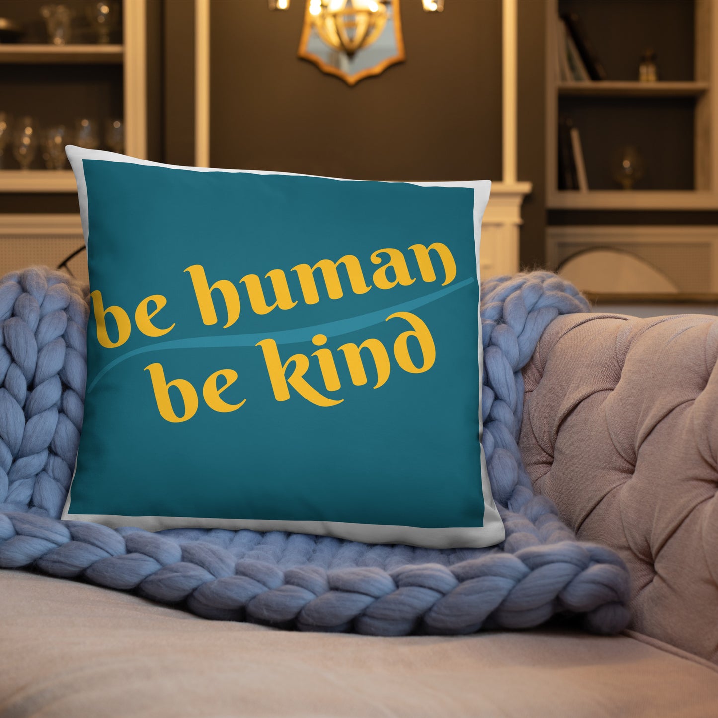 Be Humand; Be Kind Basic Pillow