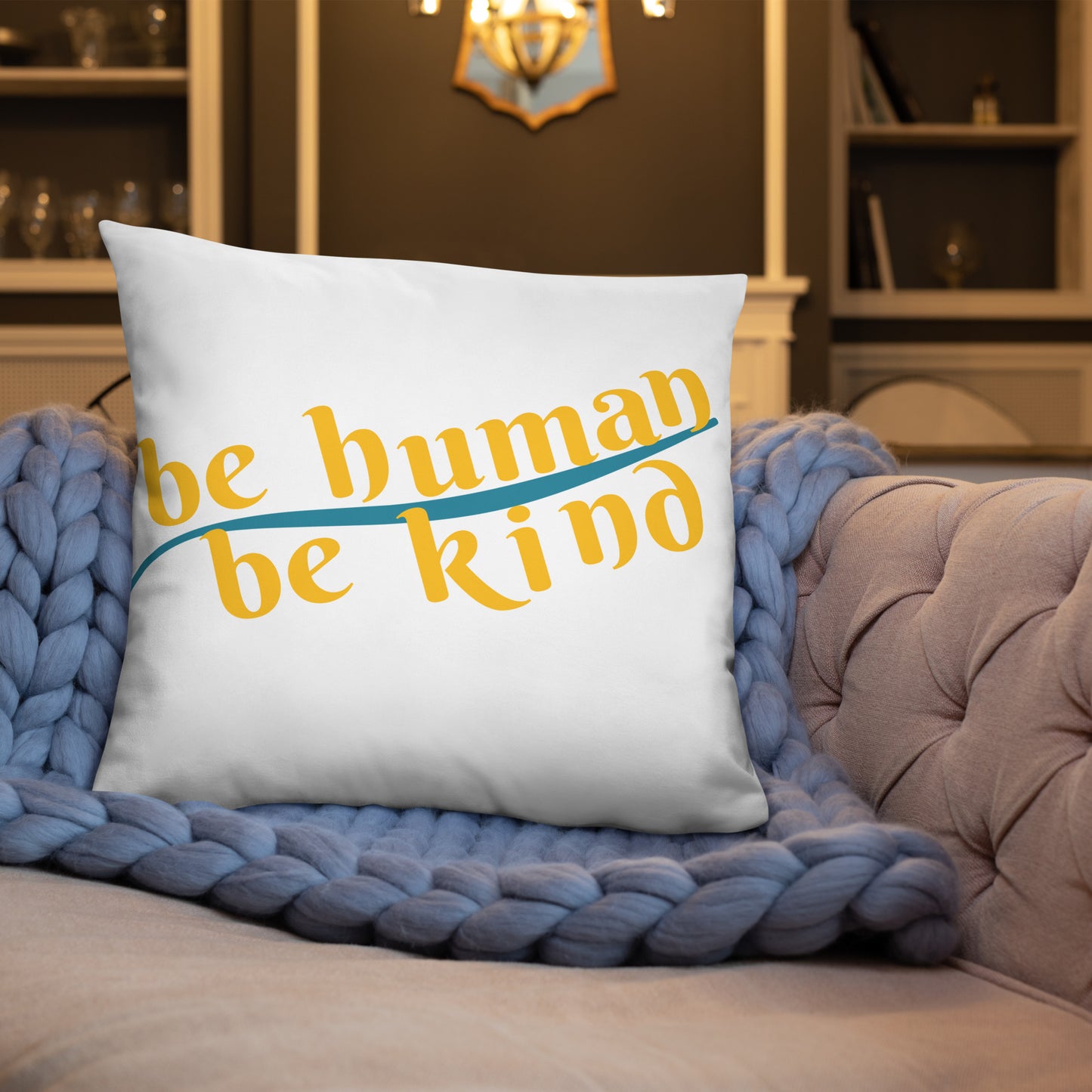 Be Humand; Be Kind Basic Pillow