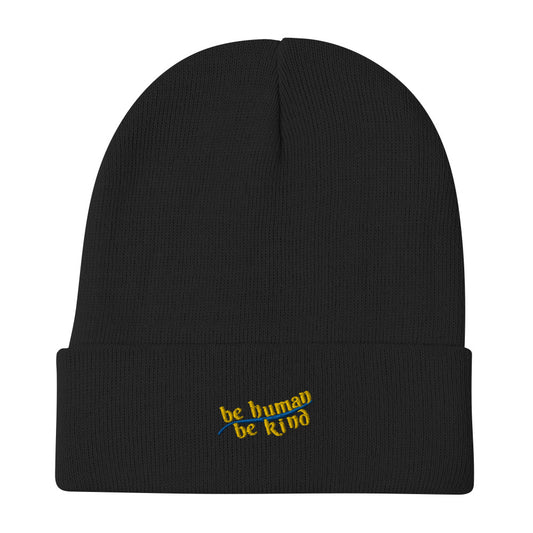 Be Human/Be Kind Embroidered Beanie