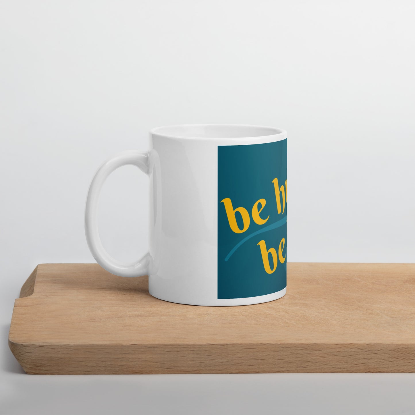 Be Human; Be Kind Green glossy mug