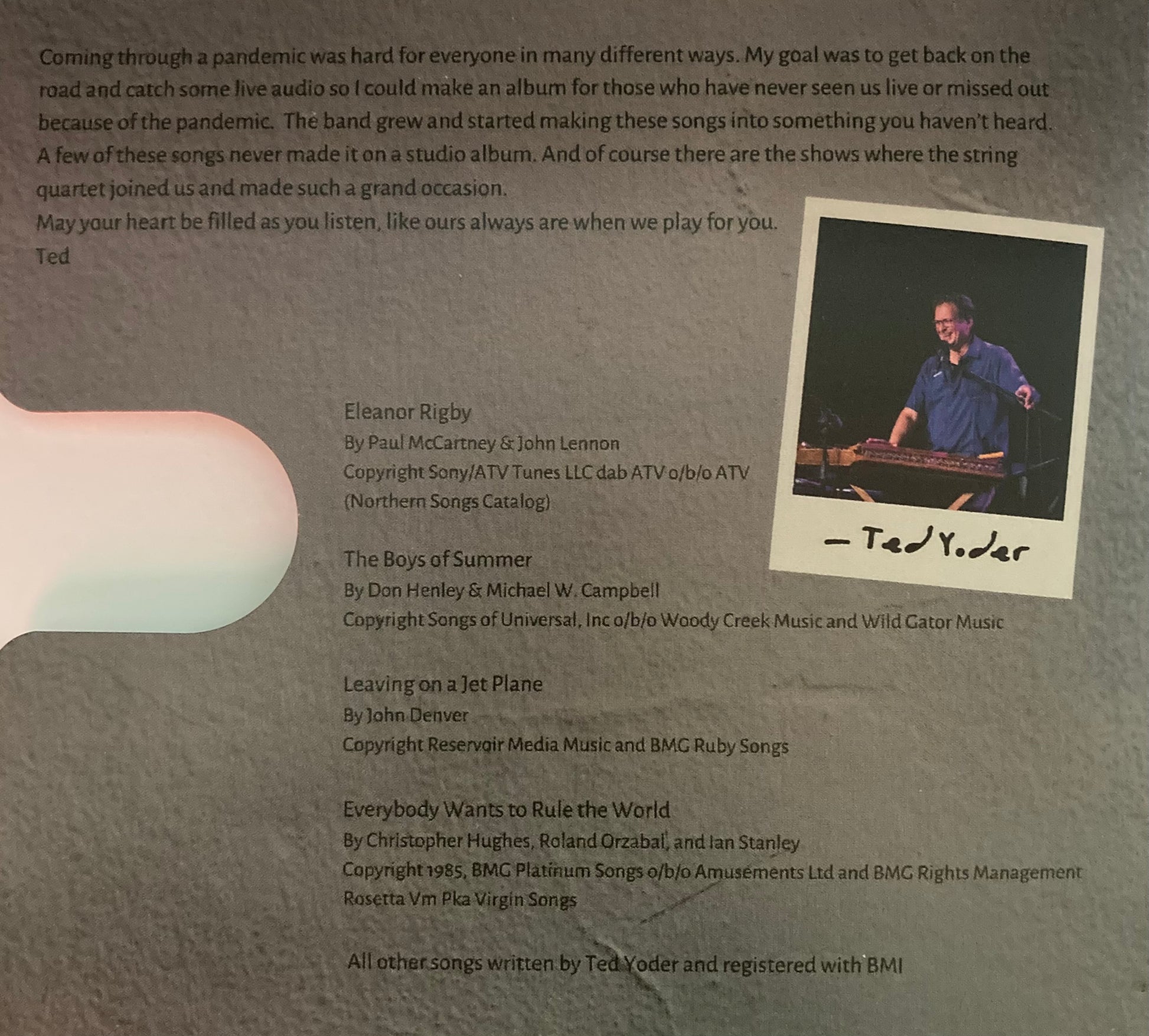 Ted Yoder Band Live - CD – Ted Yoder Music